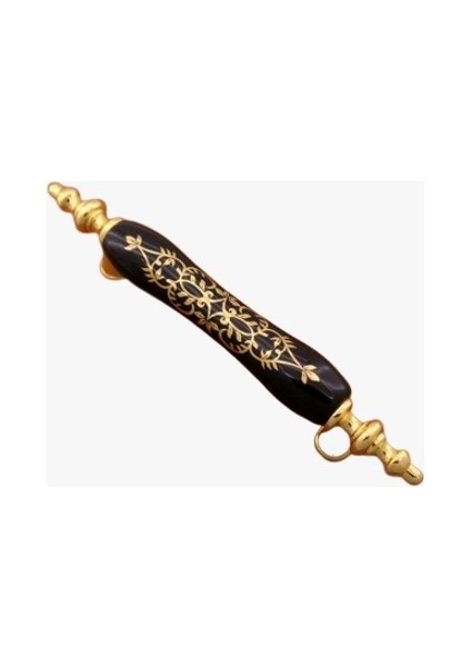 Porselen Kulp Siyah Sarı Yaldız Işlemeli 96 mm