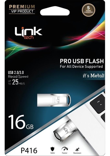 P416 Pro Premium 16GB Metal 2.0/3.0 25MB/s USB Flash Bellek