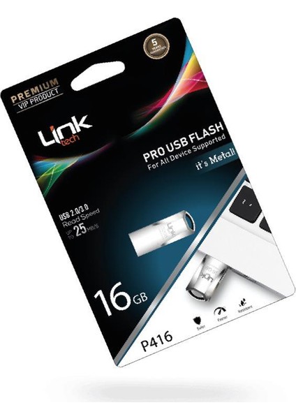 P416 Pro Premium 16GB Metal 2.0/3.0 25MB/s USB Flash Bellek