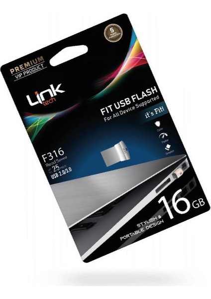 Fit Premium 16GB Metal 25MB/s USB Flash Bellek