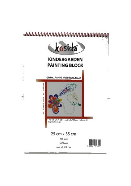 - Kosida Kindergarden Painting Block Resim Defteri 25X35 130 Gr. 15 Beyaz + 5 Renkli Sayfa