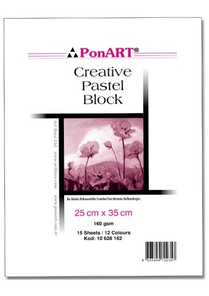 Creative Pastel Blok Spralli Resim Defteri 25X35 Cm. Karışık Renkli 15 Yaprak