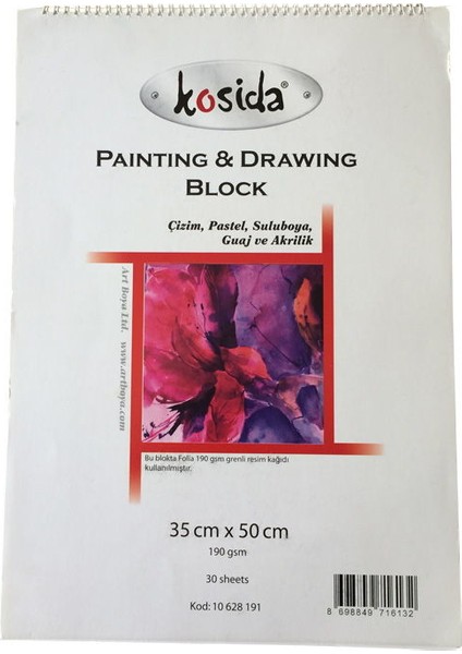 Painting Drawing Blok Spralli Resim Defteri 35X50 Cm. 190 Gr. 25 Yaprak