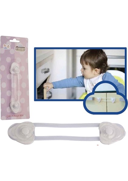 Çocuk Güvenlik Ürünü ( Büyük Çok Amaçlı Kilit - Dolap Vs. Kapak Kilidi ) - Paket Içi 1 Adet fiyatları