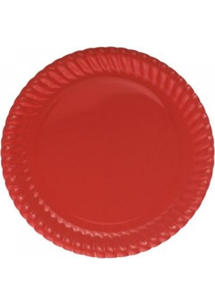 Kırmızı Karton Tabak 23 cm 8'li