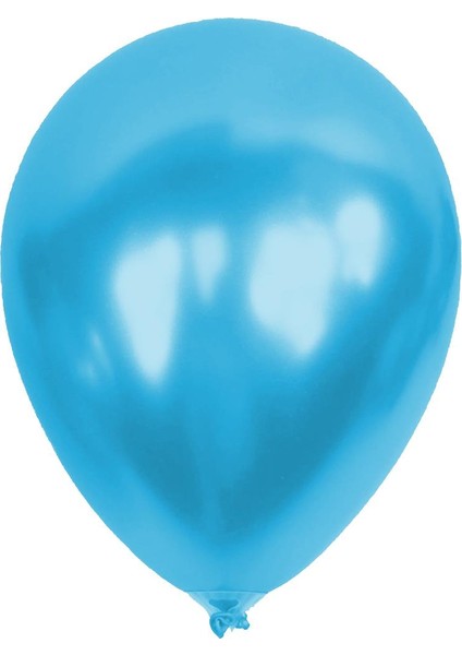 Metalik Açık Mavi Balon 12'li