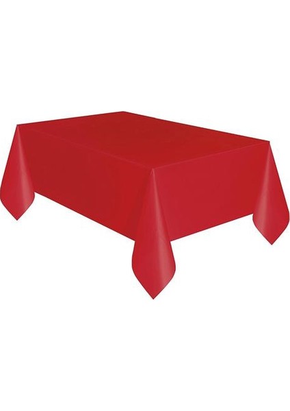 Kırmızı Plastik Masa Örtüsü 137 x 270 cm