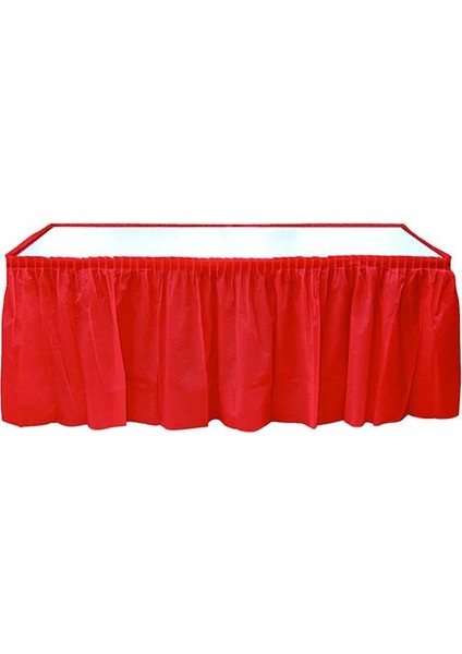 Kırmızı Plastik Masa Eteği 75 x 426 cm
