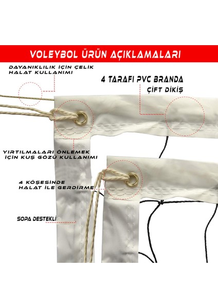 AVF129 Okul Tipi Prof Voleybol Filesi 3mm 10X10