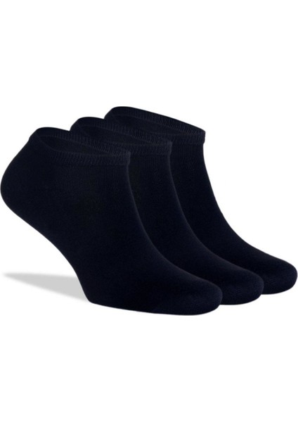 Sneakers Siyah Unisex Çorap Bambu Kısa Soket 3'lü Paket