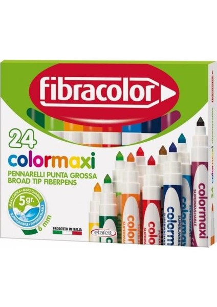 Color Maxi Jumbo Keçeli Kalem 24 Renk Su Bazlı