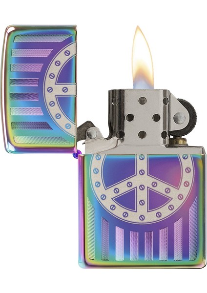 151 Rivet Peace Sign Çakmak Rüzgar Geçirmez Çevre Dostu Premium Tasarım modelleri