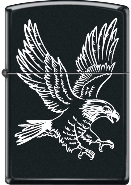 Bald Eagle Çakmak Rüzgar Geçirmez Siyah Mat Tasarım Ömürboyu Garanti