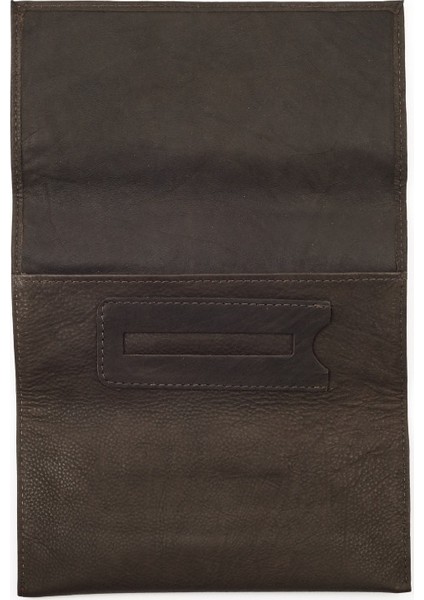Leather Tri-Fold Tobacco Pouch Çakmak