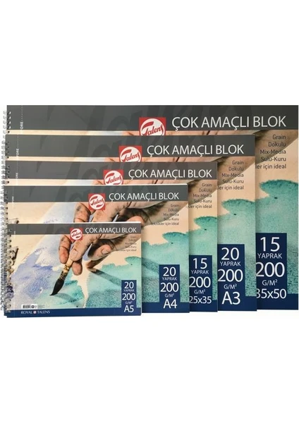 Çok Amaçlı Eskiz Çizim Defteri Blok 200 gr 20 yp A4