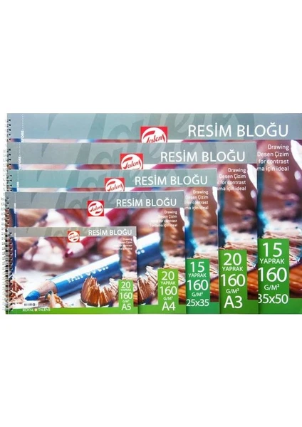 Eskiz Çizim Defteri Resim Bloğu 160 gr 15 yp 25x35 cm