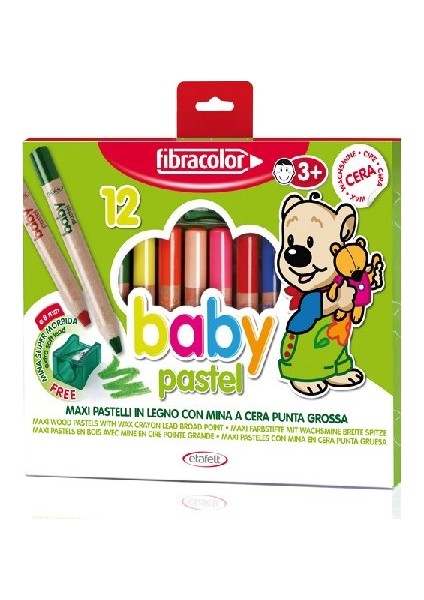 Baby Pastel 1+ Yaş Bebekler İçin Kalın Pastel Kalem 12 Renk