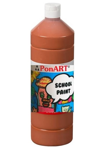 School Paint Tempera Guaj Boya 1000 ml. PSP-2218 A.KAHVE