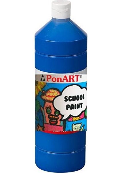 School Paint Tempera Guaj Boya 1000 ml. PSP-2211 K.MAVİ