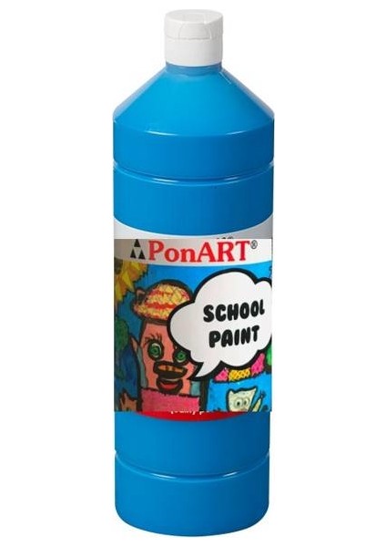 School Paint Tempera Guaj Boya 1000 ml. PSP-2210 PRIMER MAVİ