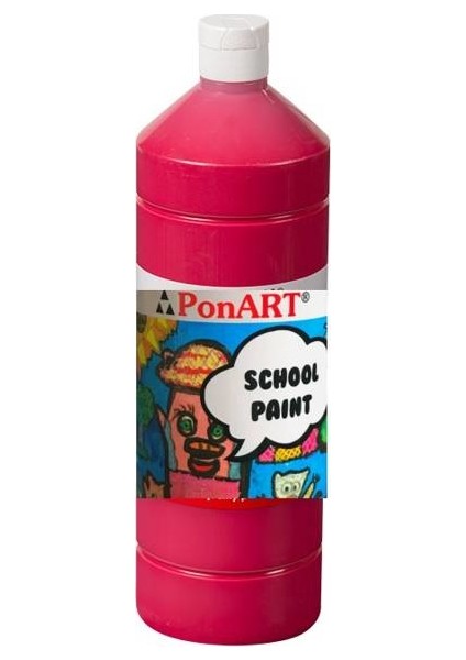 School Paint Tempera Guaj Boya 1000 ml. PSP-2208 K.KIRMIZI