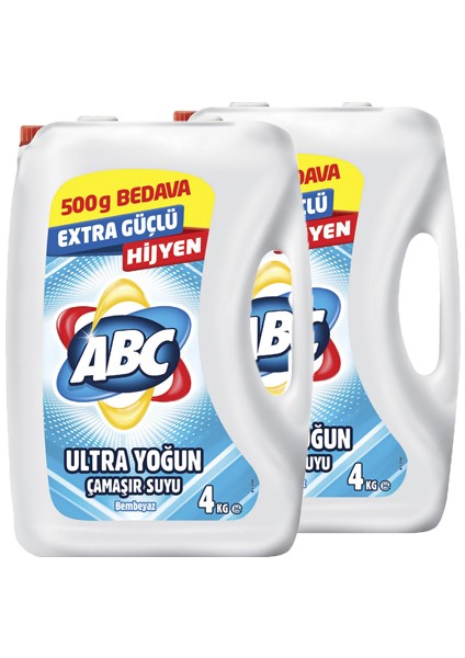 Abc Ultra Çamaşır Suyu Bembeyaz 4 kg x 2