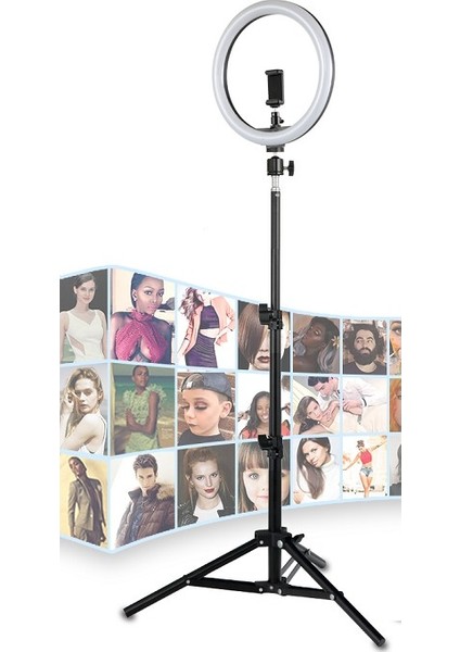 10" Kuaför Makyaj Youtube Çekimleri Ring Light Sürekli 10 Inç Işık 2m Stand