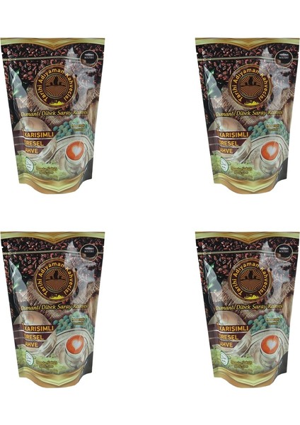 Tari̇hi̇ Adıyaman Kahveci̇si̇ Damla Sakızlı Osmanlı Di̇bek Saray Kahvesi̇ 250gr 4 Adet