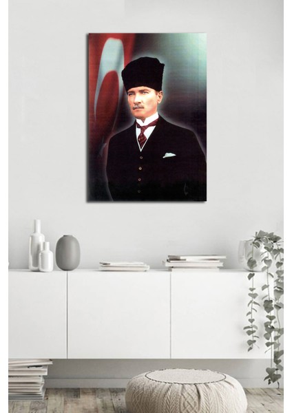 Kalpaklı Atatürk Portresi Kanvas Tablo