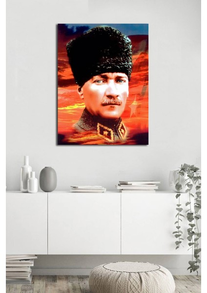 Kalpaklı Atatürk Portresi Kanvas Tablo