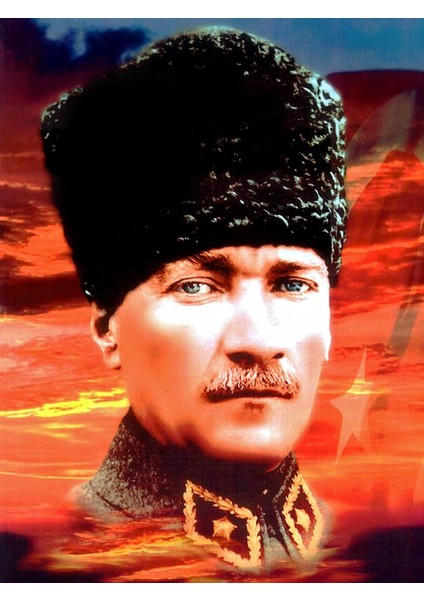 Kalpaklı Atatürk Portresi Kanvas Tablo