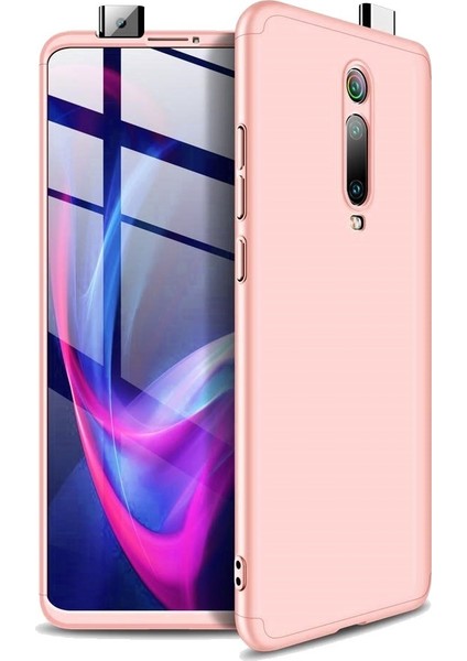Xiaomi Mi 9T 360 Ays Sert Kapak Kılıf Rose Gold