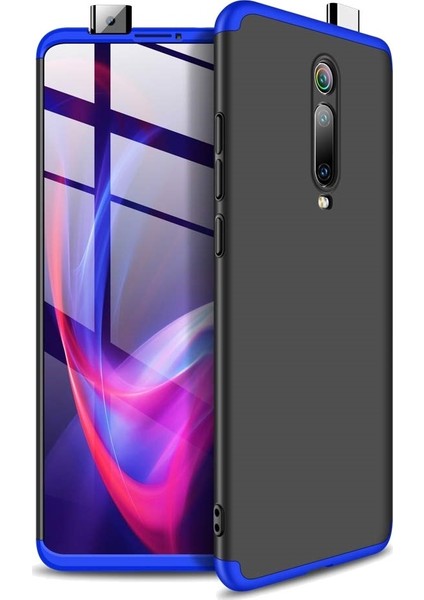 Xiaomi Mi 9T 360 Ays Sert Kapak Kılıf Siyah Mavi