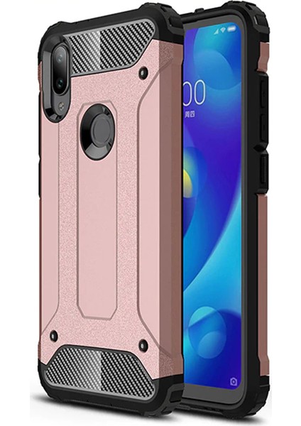 Xiaomi Mi Play Kılıf Çift Katmanlı Crash Tank Kapak Darbe Korumalı Rose Gold