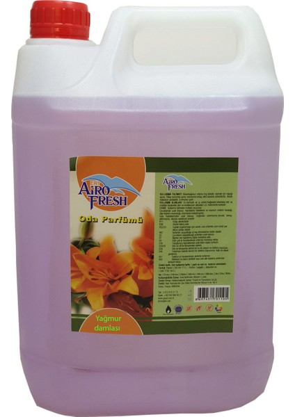 Aırofresh Alkolsüz Oda Parfümü 5 lt Yağmur Damlası 5'li