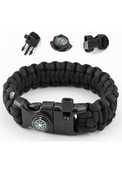 Paracord (Paraşüt Ipi) Survival Bileklik - 3 Fonksiyonlu