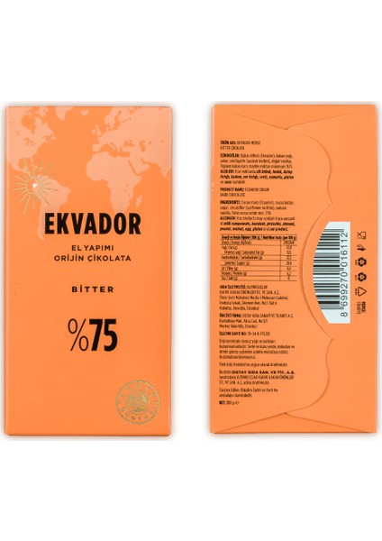 Orijin Çikolata Ekvador 100gr