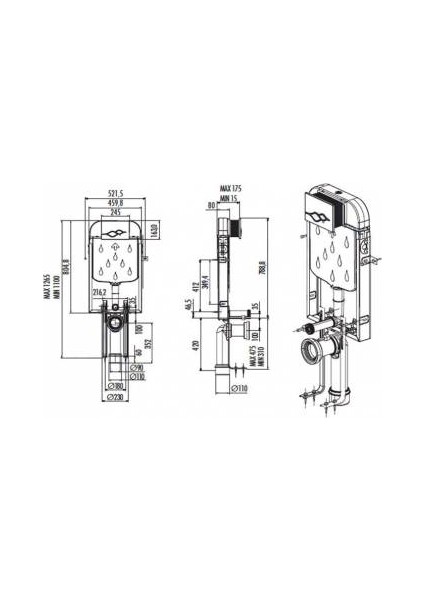 Gömme Rezervuar GR5001 + Mat Buton + AC50L Stop Valf Creavit Elegant Rım-Off Asma Klozet ve Creavit Elegant Amortisörlü Kapak EG321 KC5030 fiyatları