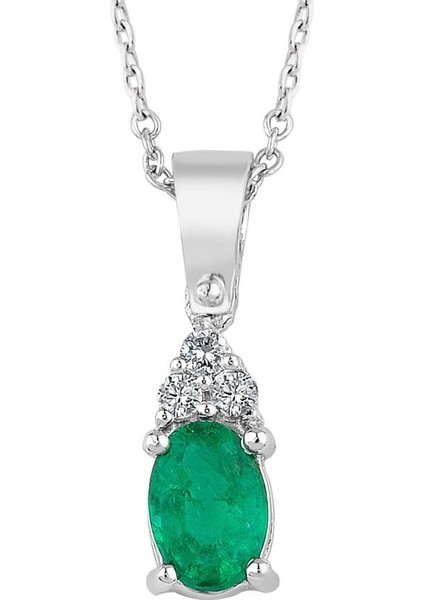 Oval Zümrüt Kolye Pn068