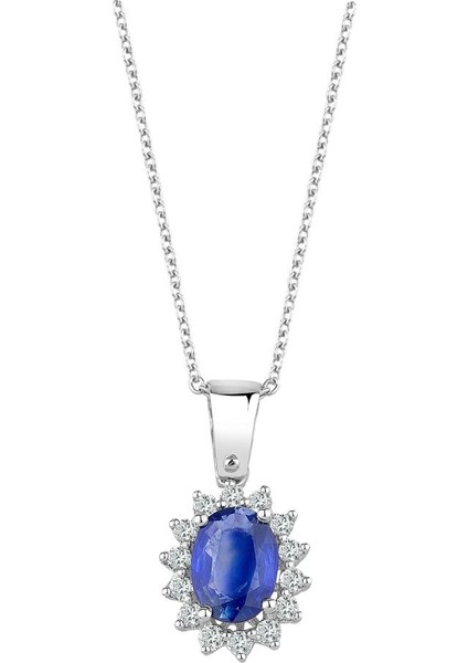 Oval Safir Kolye Pn111