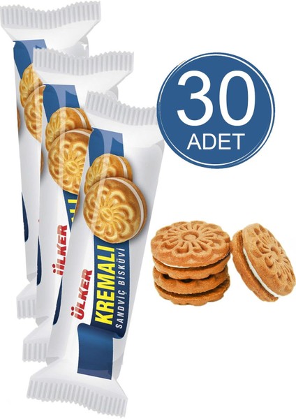 Kremalı Sandviç Bisküvi 76 gr 30 Adet