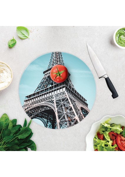 Eyfel Kuesi | Cam Kesme Tahtası - Cam Kesme Tablası | Çap 32cm