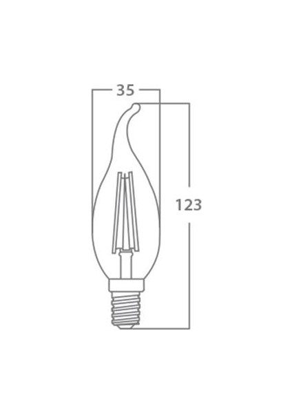 Kıvrık Buji Ince Duylu LED Ampul Cam 4 W E-14 6500K Beyaz Işık Braytron - BA36-35413