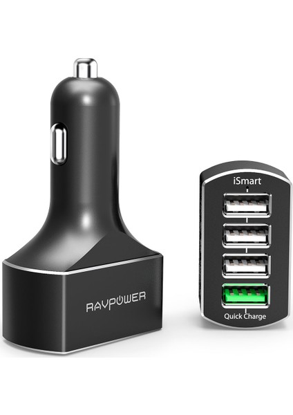 RAVPower RP-VC003 54W 4 Port QC 3.0 Hızlı Araç Şarjı Siyah