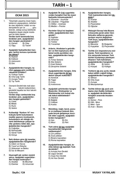 Açık Öğretim Lisesi Son 5 Yılın Çıkmış ve Çıkabilecek Soruları (Ortak Dersler)