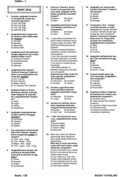 Açık Öğretim Lisesi Son 5 Yılın Çıkmış ve Çıkabilecek Soruları (Ortak Dersler)