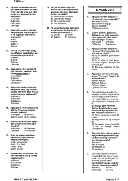 Açık Öğretim Lisesi Son 5 Yılın Çıkmış ve Çıkabilecek Soruları (Ortak Dersler)