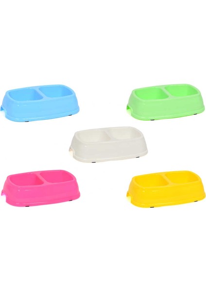 İkili Mama Kabı 25 cm Kaymaz Tabanlı Yeşil Renkli Evcil Dostlar İçin Güvenli Kullanım