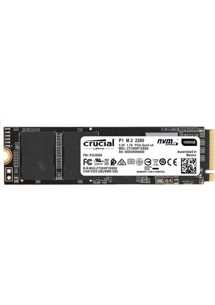 P1 1TB 1000 - 1999 MB/s 3D NAND NVMe PCIe M.2 SSD - CT1000P1SSD8