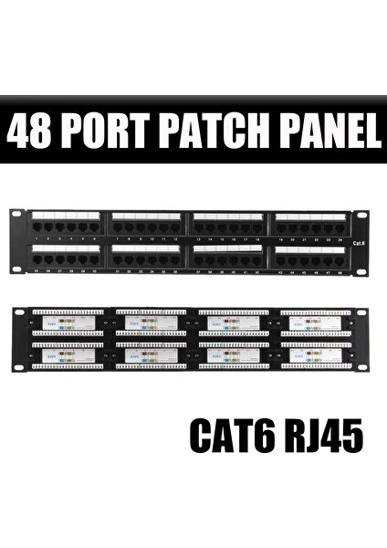 Hq Speed Cat6 48 Port Patch Panel Dolu